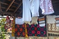 Display of traditional Romanian textiles