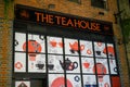 Display in vacant London tea shop window