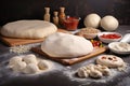 display of variety of pizza dough in different shapes and sizes, ready to be topped with a variety of ingredients