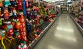 A display of various brands of colorful dog toys for sale at a Petsmart Superstore Royalty Free Stock Photo