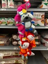 A display of various brands of colorful dog toys for sale at a Petsmart Superstore Royalty Free Stock Photo