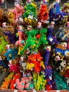 A display of various brands of colorful dog toys for sale at a Petsmart Superstore Royalty Free Stock Photo