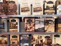 Display of various history books of Northern Virginia towns and areas, including