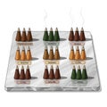 Or display of various incense types used for aroma and spiritual Royalty Free Stock Photo