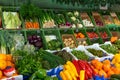 Display of vegetables for sale at the Viktualienmarkt