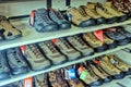 A display of walking boots, Royalty Free Stock Photo