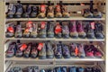 A display of walking boots, Royalty Free Stock Photo