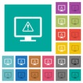 Display warning square flat multi colored icons