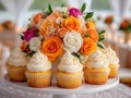 display of wedding cupcakes Royalty Free Stock Photo