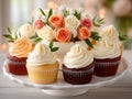 display of wedding cupcakes Royalty Free Stock Photo