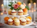 display of wedding cupcakes Royalty Free Stock Photo