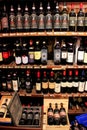 Display of wine in a shop inside Montalcino Fortress Royalty Free Stock Photo