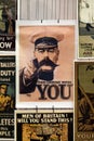 A display of World War 1 Posters Royalty Free Stock Photo