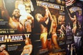 Display of Wrestlemania posters ranging from Wrestlemania 5-7 Royalty Free Stock Photo