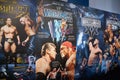 Display of Wrestlemania posters ranging from Wrestlemania 18-21