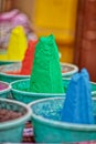 Colorful powder kumkum in Pushkar India Royalty Free Stock Photo