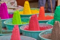 Colorful powder kumkum in Pushkar India Royalty Free Stock Photo
