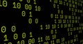 Displaying bright green binary digits streaming in code matrix, data visualization theme Royalty Free Stock Photo