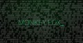 Displaying bright green MONKEYPOX text glowing over simulated digital screen, with binary code Royalty Free Stock Photo