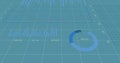 Displaying dashboard combining line chart, bar chart, donut chart with numeric labels on 3D grid Royalty Free Stock Photo