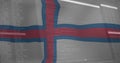 Displaying Icelandic flag overlay on code editor on monitor showing programming code on desktop Royalty Free Stock Photo