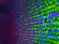 Displaying program code on computer. Css3 code on a colorful background. Javascript functions, variables, objects. New technology Royalty Free Stock Photo