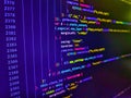 Displaying program code on computer. Digital technology on display. WWW software development. Web developer HTML code with CSS on Royalty Free Stock Photo