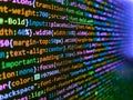 Displaying program code on computer. PC software creation business