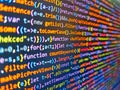 Displaying program code on computer. Code text written and created entirely by myself. Programmer occupation. Technology Royalty Free Stock Photo