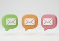 Displaying Several Email Message Icons with Varying Pastel Colors Royalty Free Stock Photo