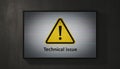 Displaying technical issue warning message on screen Royalty Free Stock Photo
