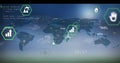 Displaying world map on dashboard with JavaScript code, green metrics grid and readout 25 Royalty Free Stock Photo