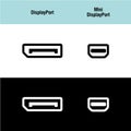 DisplayPort and Mini DisplayPort icons Royalty Free Stock Photo