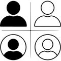 Four simple human icon silhouettes contrasting transparent and white Royalty Free Stock Photo
