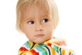 Displeased baby boy Royalty Free Stock Photo