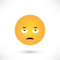 Displeased emoticon round