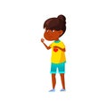 displeased girl calling sister from playground cartoon vector