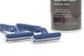 Disposable Blue Razors with Shave Gel Royalty Free Stock Photo