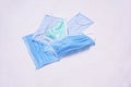 Disposable breath filter face mask with earloop. Protective mask on Infected trash Protecting the respiratory tract from viruses.