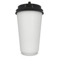 Disposable coffee cup. Blank paper mug with black plastic cap