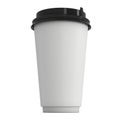 Disposable coffee cup. Blank paper mug with black plastic cap