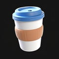 Disposable coffee cup 3d model render isolated