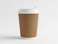 Disposable coffee cup with lid isolated on white background Royalty Free Stock Photo