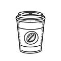 Disposable coffee cup vector illustration Royalty Free Stock Photo