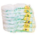 Disposable colorful baby diapers.