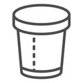 Disposable cup line icon. Paper cup vector illustration isolated on white. Coffee cup outline style design, designed for Royalty Free Stock Photo