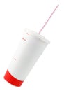 Disposable cup with straw