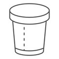 Disposable cup thin line icon. Paper cup vector illustration isolated on white. Coffee cup outline style design Royalty Free Stock Photo