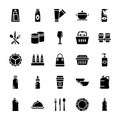 Plastic Packaging Glyph Icons Set