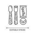 Disposable cutlery linear icon